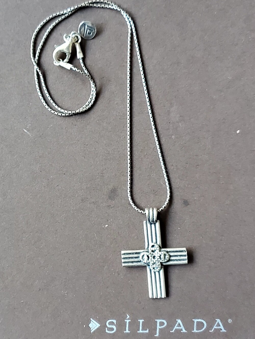 Vintage Silpada Sterling Silver Cross Pendant Necklace